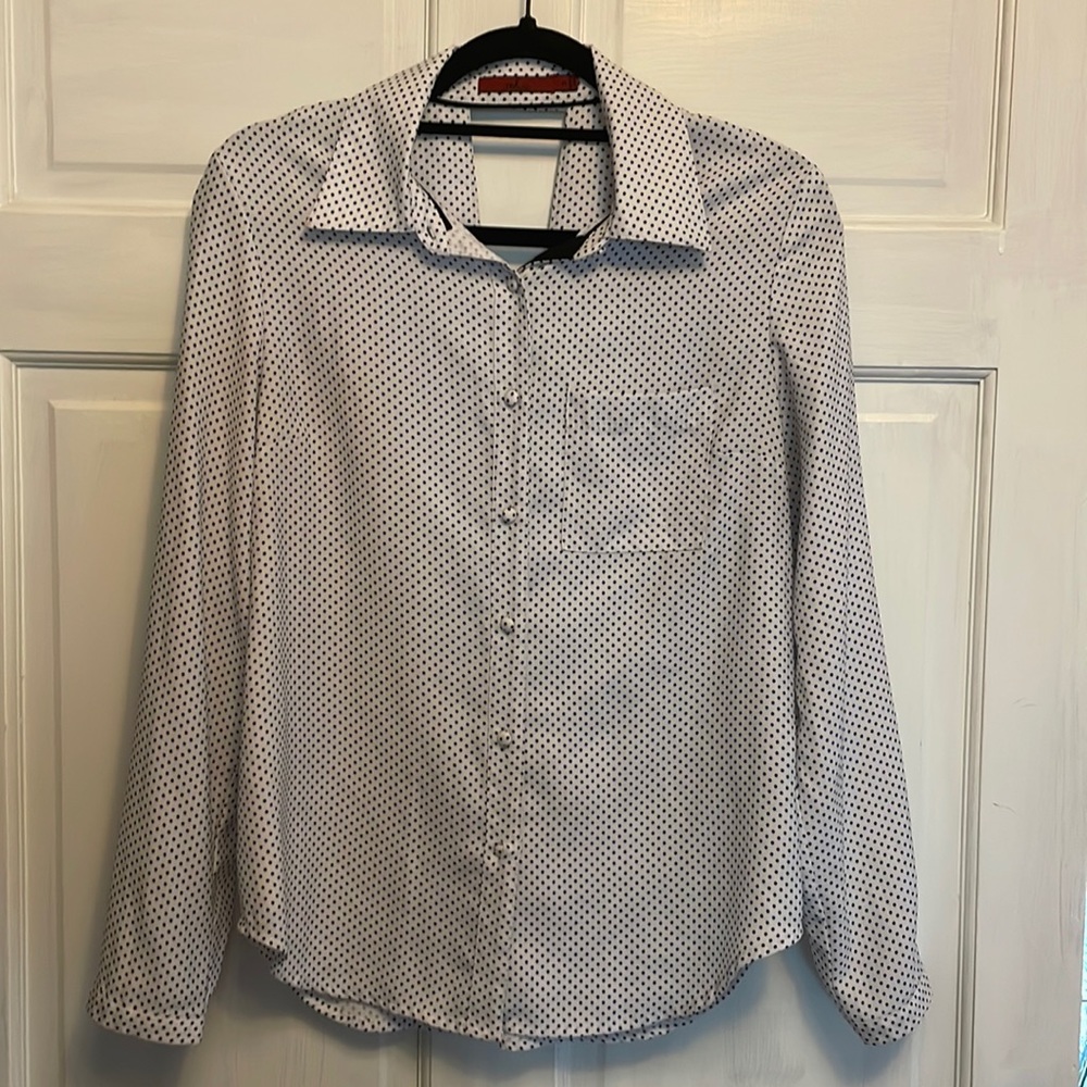 Buckle Red by Bke Women’s Black and White Polka Dot Dress Shirt